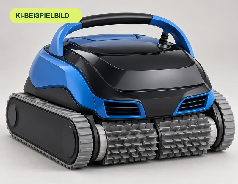 Maytronics Dolphin E35i – Poolroboter, KI-Illustration (kein Originalfoto)